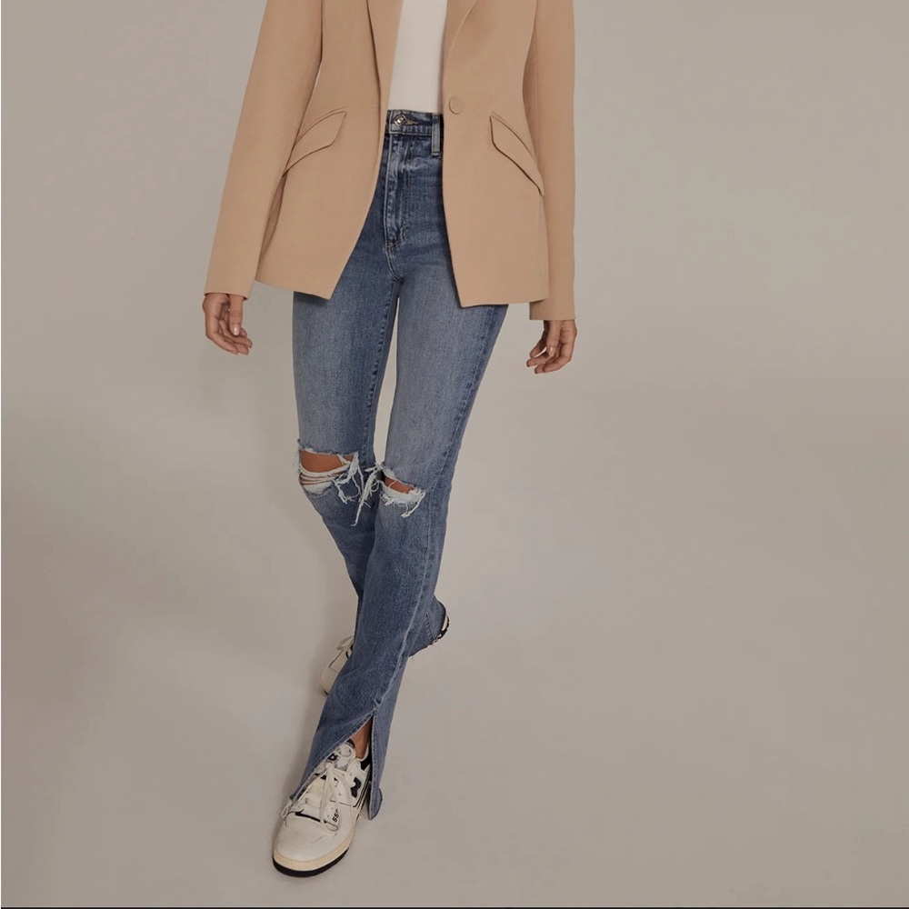 Favorite Daughter Blue Flare Wide Leg Jeans